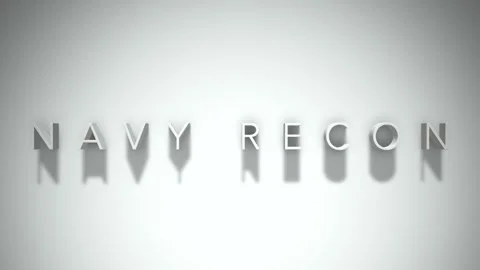 Navy Recon 3D title animation with shadows on a white background Vídeos de archivo 296708386