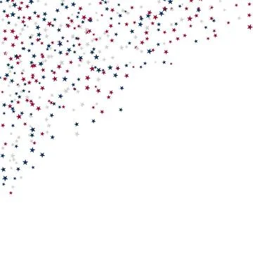 Navy, Red, and Gray Star Confetti Vector Graphic with Airy Asymmetrical Geo.. Иллюстрация