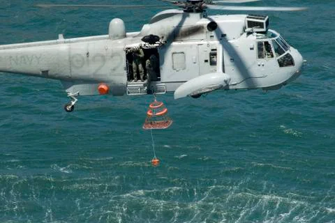 Navy rescue chopper Stock Photos