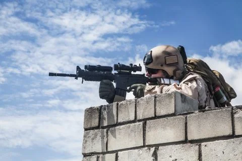 Navy SEAL in action Stock Photos