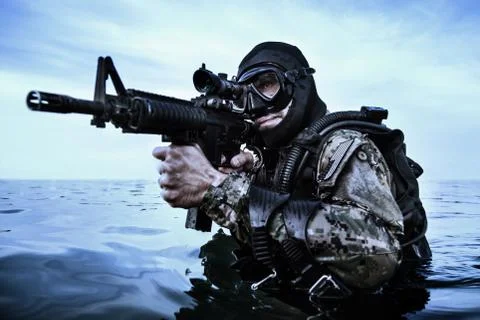 Navy SEAL frogman Stock Photos