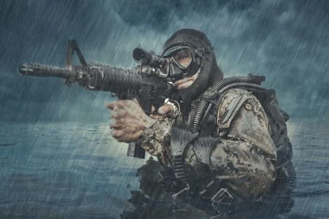 Navy SEAL frogman Stock Photos