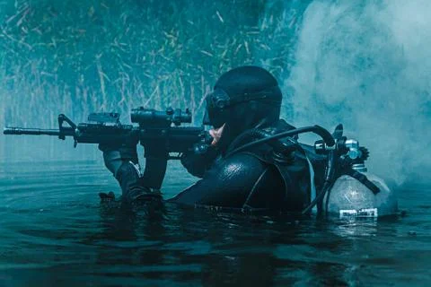 Navy SEAL frogman Stock Photos