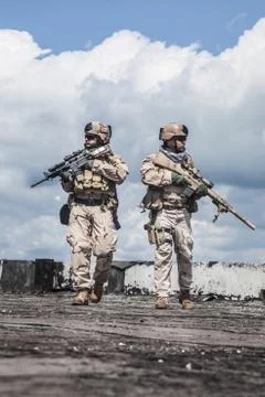 Navy SEALs in action Stock Photos