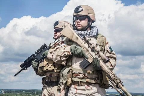 Navy SEALs in action Stock Photos