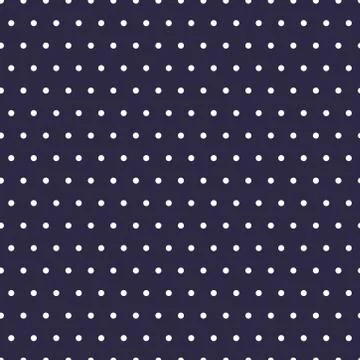 Navy seamless pattern with white polka dots Stock Illustration