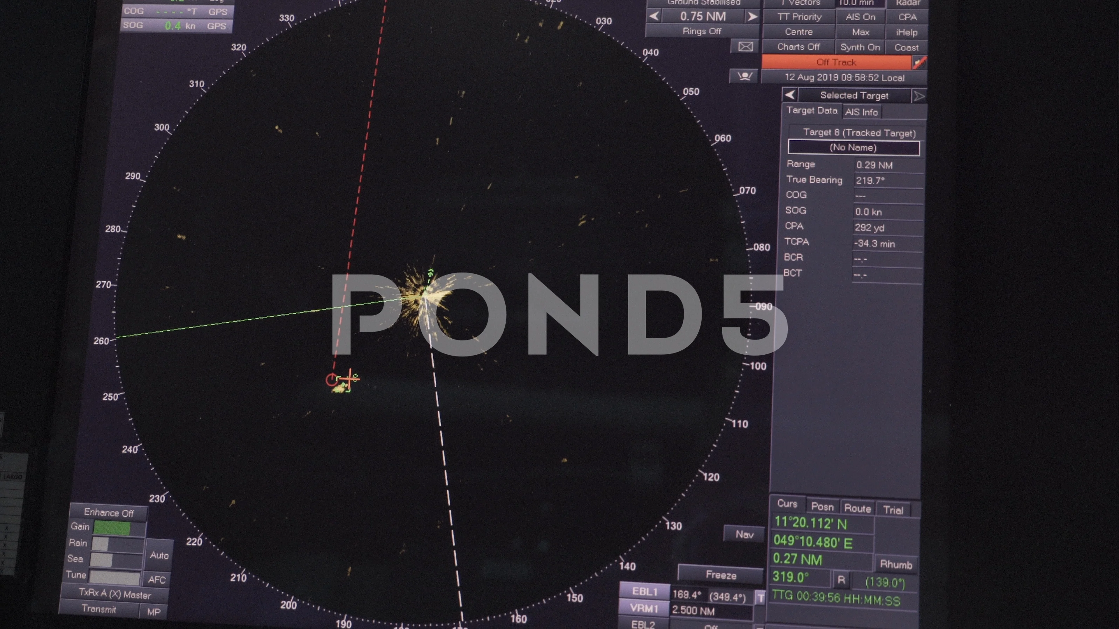 Navy ship navigation radar screen. comme, Stock Video