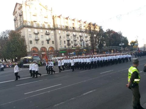 Navy soliders at parade marching Stock Photos