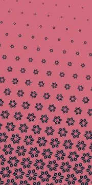 Navy starburst flowers expand from tiny motifs at the top into larger bloss.. Illustrazione stock