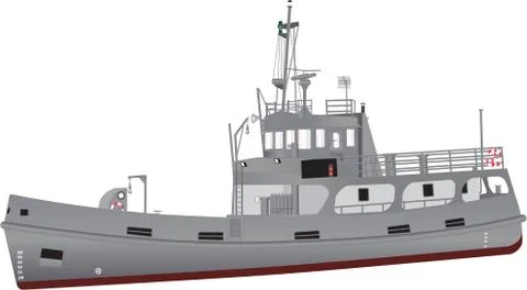 Navy Tender Ship Stock Illustration