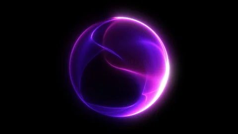 Navy violet glowing bright pink sphere. Dark purple shimmering energy spher.. Stock Footage 321152873