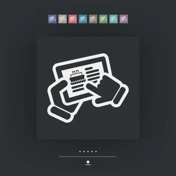 Navy website on tablet 스톡 일러스트