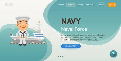 Navy Website Template Stock Illustration