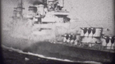 Navy World War 2 - Archival footage of Ships transferred from 8mm film Video stock 41277396
