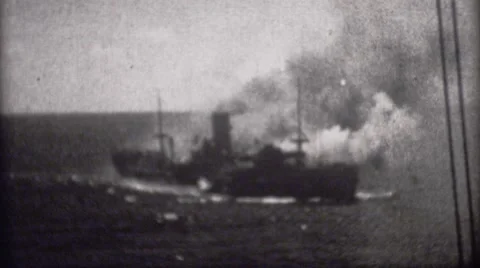 Navy World War 2 - Archival footage of Ships transferred from 8mm film 库存影片 41280555