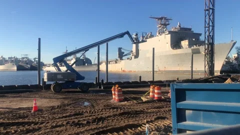 Navy yard construction site Stock Footage 226649633