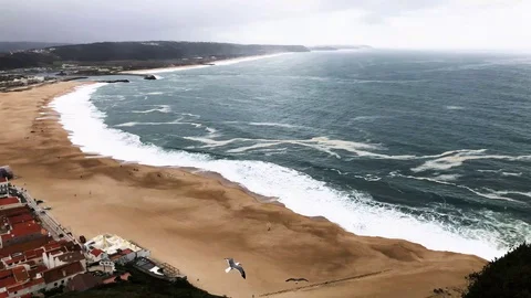 Nazare Overcast Day Stock Footage 104543026