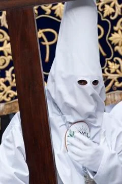 Nazarene in a procession. Stock Photos