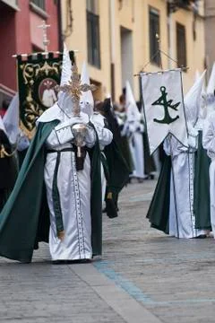 Nazarenes in a procession. Stock Photos