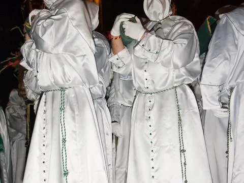 Nazarenes in a procession. Stock Photos