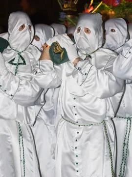 Nazarenes in a procession. Stock Photos