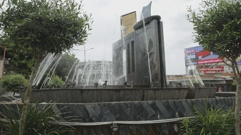 Nazareth Central Square Fountain Stock Footage 102178024