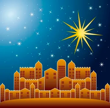 Nazareth city over nigth background. vector illustration Stock Illustration