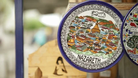 Nazareth Decorated Plate Stock Footage 102178043