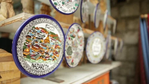 Nazareth Decorated Plate Stock Footage 102178047