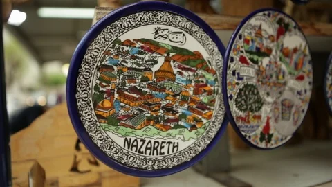 Nazareth Decorated Plate Stock Footage 102178050