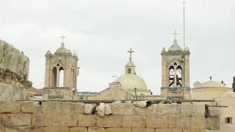 Nazareth Distant Church Stock Footage 102178053