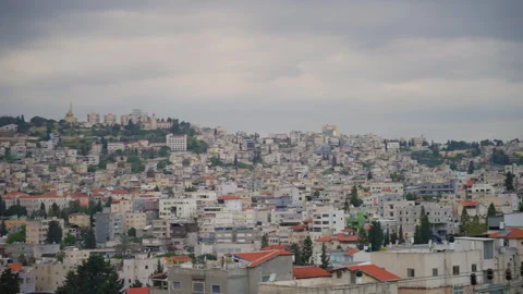 Nazareth panoramic city view during day Stock Footage 343635872