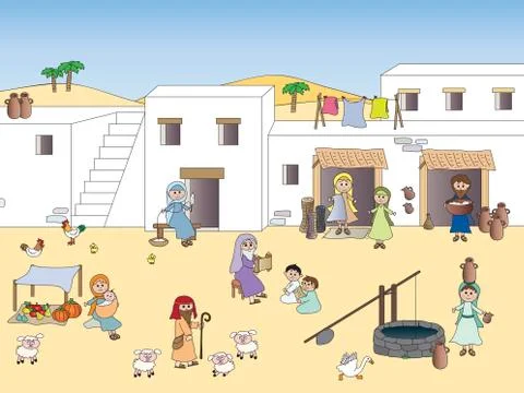 Nazareth at the time of jesus Stock Illustration