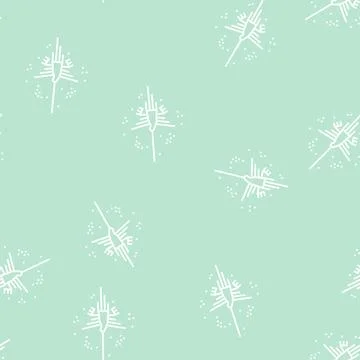 Nazca picture line seamless pattern Stock Illustration