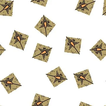 Nazca picture vector seamless pattern Stock Illustration