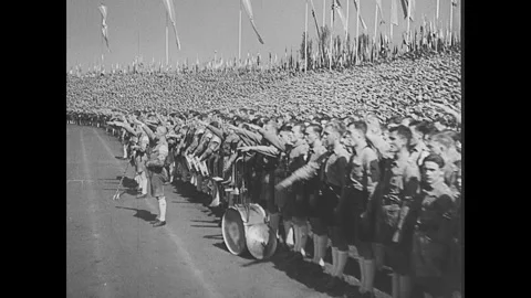 Nazis in Nuremberg Video stock 253674615