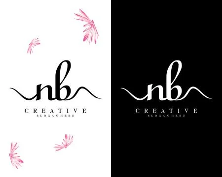 Nb, bn script font letter logo design template vector Stock Illustration