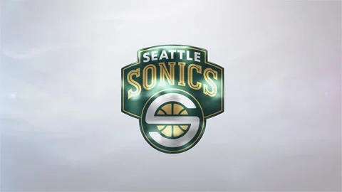 NBA Seattle Supersonics 3D logo silver intro Stock Footage 227352136