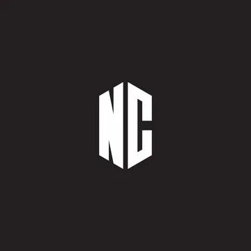 NC Logo monogram with hexagon shape style design template Stock Illustration