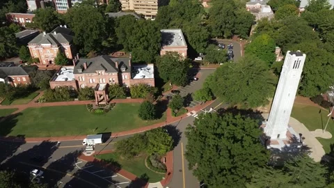 NC State campus and belltower Stock Footage 321964406