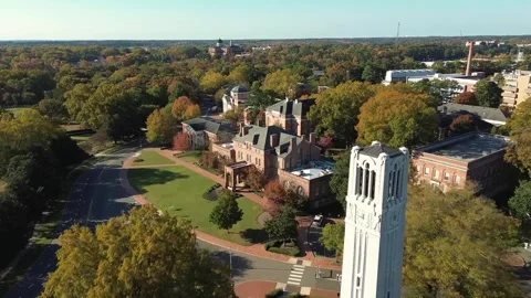 NC State Campus with Bell Tower Stock Footage 328534288
