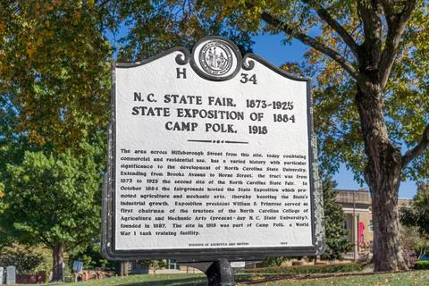 NC State Fair and Exposition Sign on the Campus of North Carolina State Uni.. Stock Photos