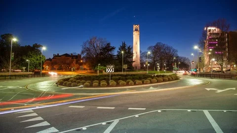 NC State Memorial Bell Tower Day to Night Timelapse Stock Footage 73206388