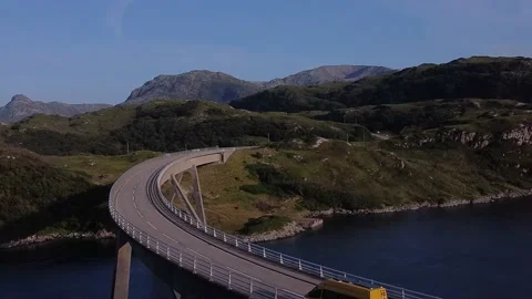 Nc500 bridge drone shot Stock Footage 171579359