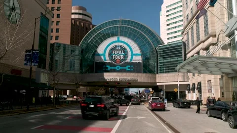 NCAA Final Four Downtown Indianapolis Fast Motion Stock Footage 150708325