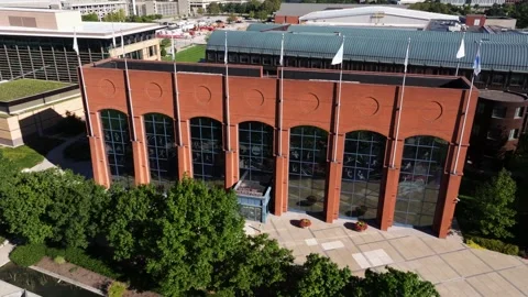 NCAA Hall of Champions - Establishing Drone Shot. Sunny Day Stock Footage 346907740