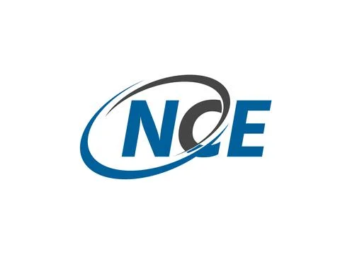 NCE letters creative modern elegant swoosh logo design Stock Illustration