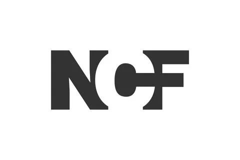NCF logo design. Initial letter N C F bold font style for tech startups, co.. Stock Illustration