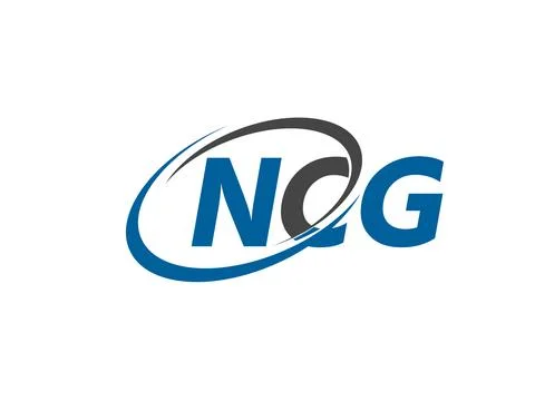 NCG letters creative modern elegant swoosh logo design Stock Illustration