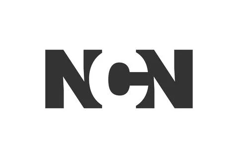 NCN logo design. Initial letter N C N bold font style for tech startups, co.. Stock Illustration